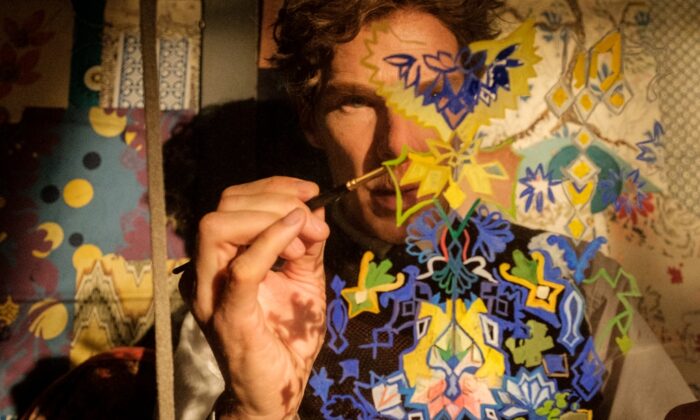 Benedict Cumberbatch as the eccentric titular character in “ Electrical Life of Louis Wain.” (Amazon Studios)
