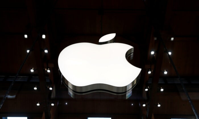 An Apple logo in an Apple store in Paris, on Sept. 17, 2021. (Gonzalo Fuentes/Reuters)
