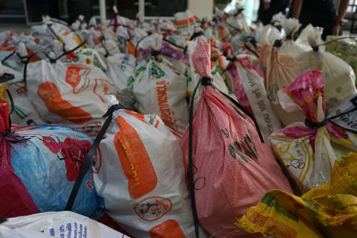Bags of the drug crystal meth, also known as "ice", after they were seized by Thai authorities in Bangkok on on June 5, 2019. (Aidan Jones/AFP via Getty Images)