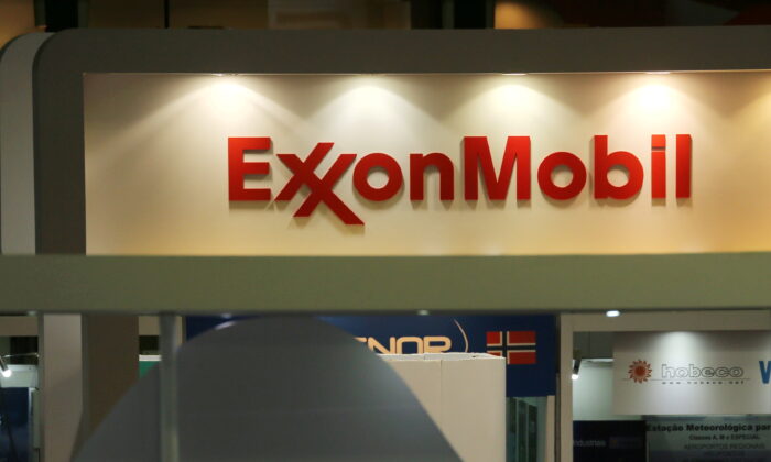 A logo of the Exxon Mobil Corp. is seen at the Rio Oil and Gas Expo and Conference in Rio de Janeiro, Brazil, on Sept. 24, 2018. (Sergio Moraes/Reuters)