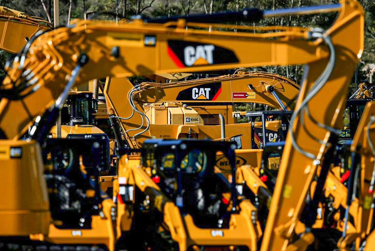 Caterpillar Inc. equipment is on display for sale at a retail site in San Diego, Calif., on March 3, 2017. (Mike Blake/Reuters)