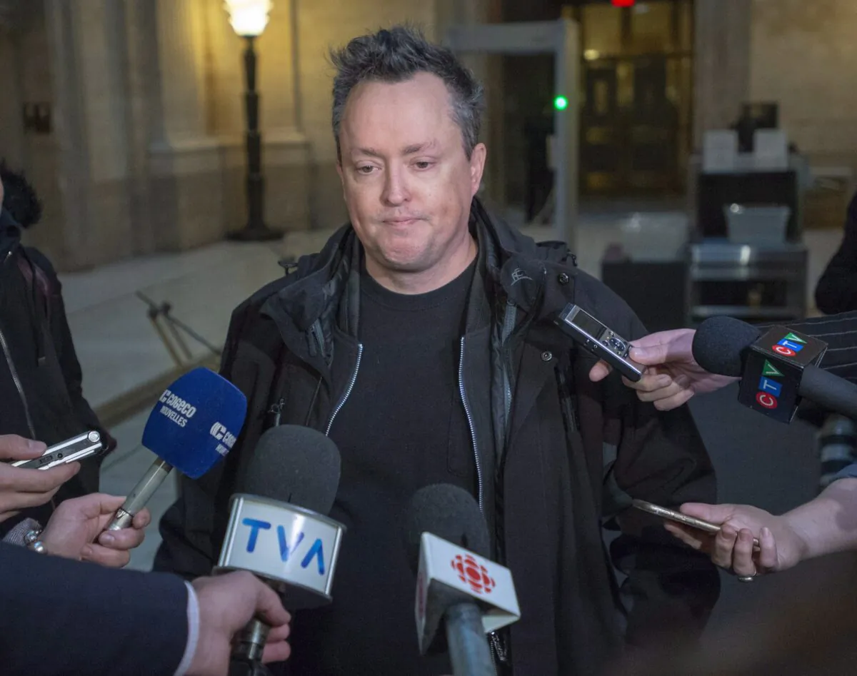 Comedian Mike Ward speaks to the media at the Quebec Court of Appeal in Montreal on Jan. 16, 2019. (The Canadian Press/Ryan Remiorz)