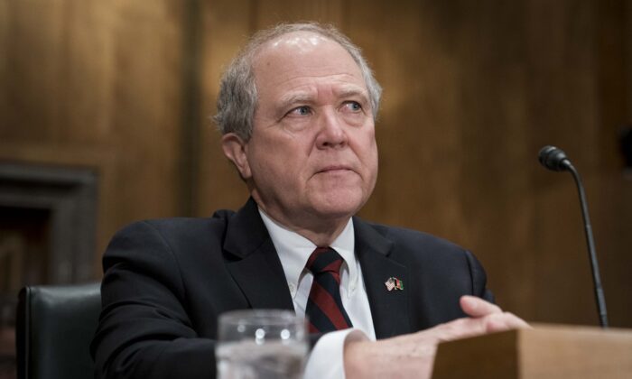 John Sopko, special inspector general for Afghanistan reconstruction, testifies before the Senate in Washington in a file photograph. (Sarah Silbiger/Getty Images)