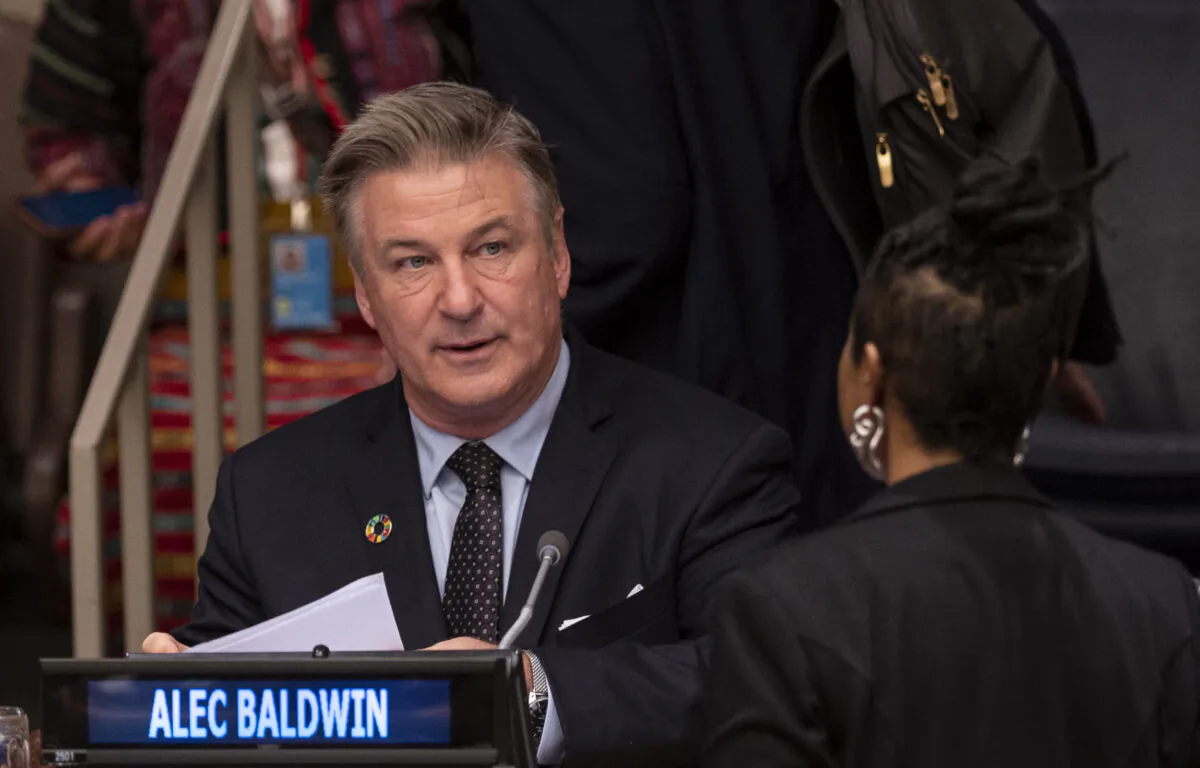 Actor Alec Baldwin speaks at an event of the United Nations Permanent Forum in New York on April 23, 2019. (Johannes Eisele/AFP via Getty Images)