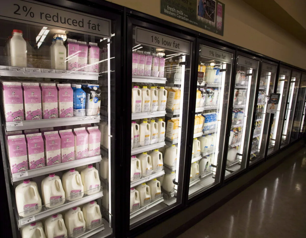 Milk is pictured at a grocery store in North Vancouver on Sept. 24, 2018. (The Canadian Press/Jonathan Hayward)
