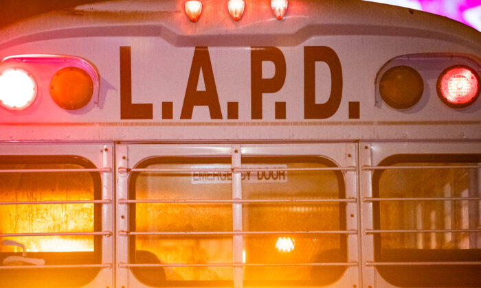 A Los Angeles Police Department vehicle in downtown Los Angeles on Nov. 6, 2020. (John Fredricks/The Epoch Times)