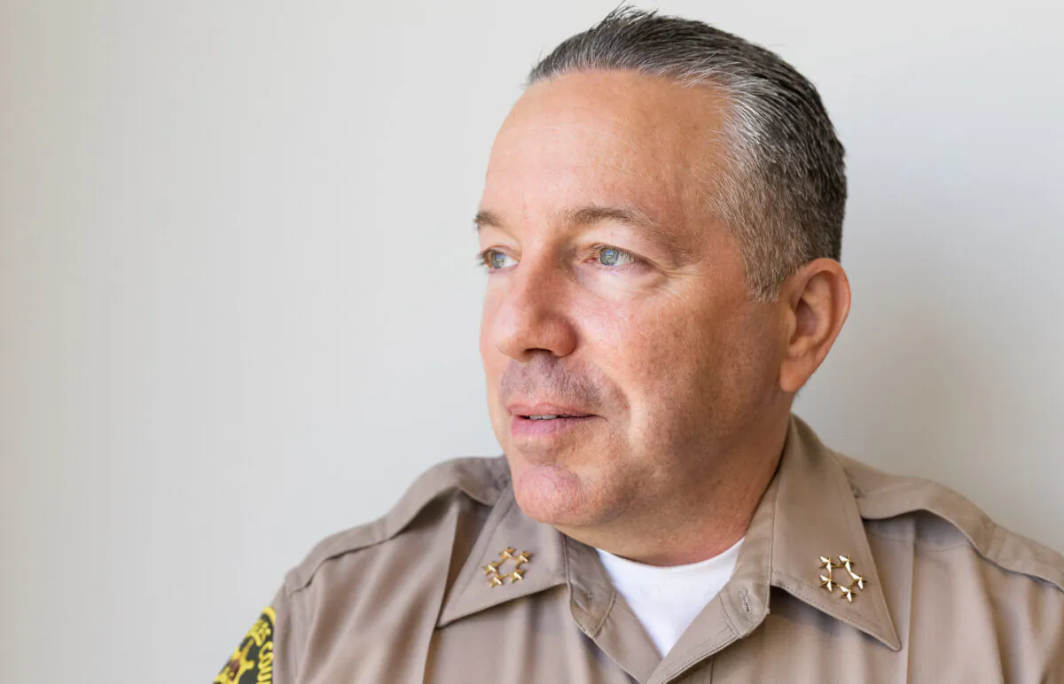 LA Sheriff Alex Villanueva in Irvine, Calif., on May 27, 2021.(John Fredricks/The Epoch Times)