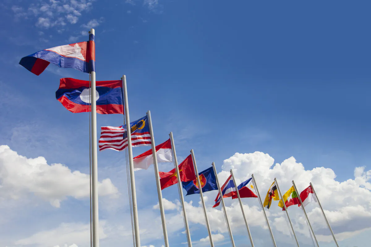 National flags of the Association of Southeast Asian Nations. (OPgrapher/Adobe Stock)