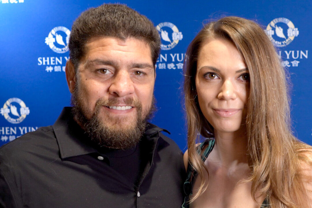 UFC star Nick Diaz and model Kayla Ramos attend Shen Yun Performing Arts in Modesto, Calif., on Oct. 27, 2021. (NTD Television)