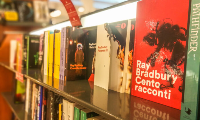 Ray Bradbury's books have been translated all over the world. Here they appear in English and Italian in a Milan, Italy, shop. (EyesOnMilan/Shutterstock)