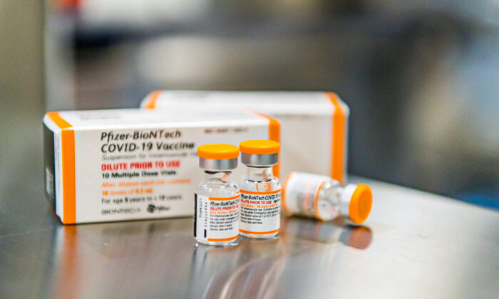 Pfizer/BioNTech's new pediatric COVID-19 vaccine vials are seen in this undated handout photo. (Pfizer via Reuters)