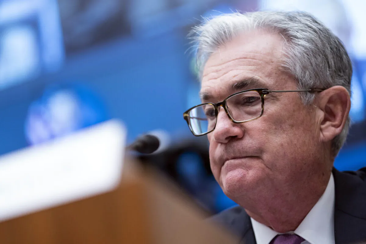 Federal Reserve Chairman Jerome Powell testifies during a House Financial Services Committee hearing on Capitol Hill in Washington, on Sept. 30, 2021. (Sarah Silbiger/Pool via AP)