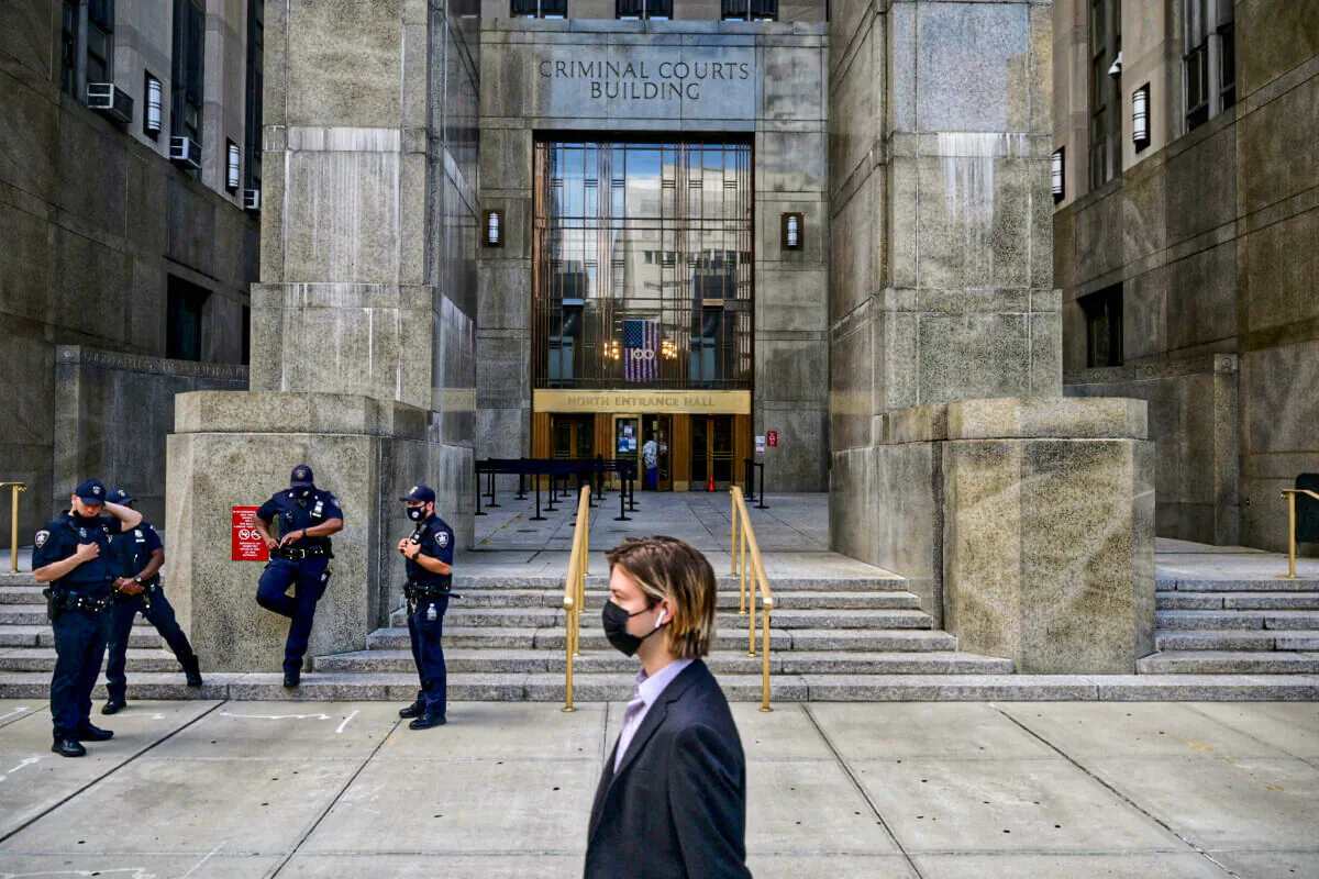 The Criminal Courts Building and district attorney's office in New York on July 1, 2021. (Ed Jones/AFP via Getty Images)