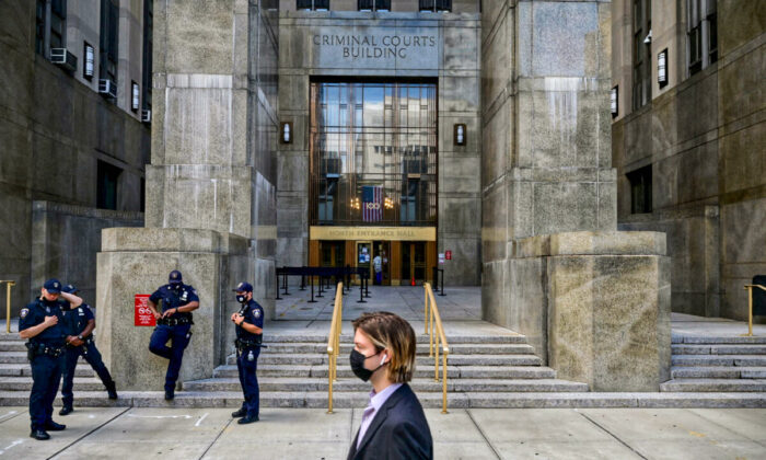 The Criminal Courts Building and district attorney's office in New York on July 1, 2021. (ED JONES/AFP via Getty Images)