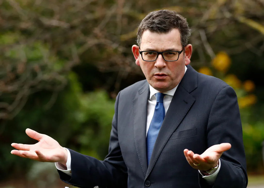 Victorian Premier Daniel Andrews speaks to the media in Melbourne, Australia, on Aug. 5, 2021. (Darrian Traynor/Getty Images)