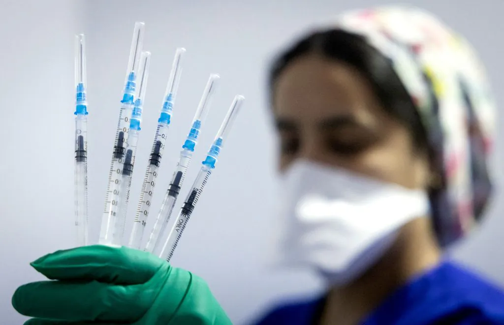 Syringes of the Pfizer-BioNTech vaccine in the city of Sale, on Oct. 5, 2021. (Fadel Senna/AFP/Getty Images)