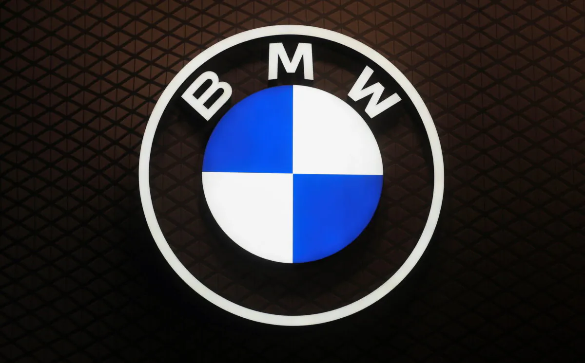 A BMW logo is seen during the IAA Mobility 2021 auto show in Munich, Germany, on Sept. 8, 2021. (Wolfgang Rattay/Reuters)