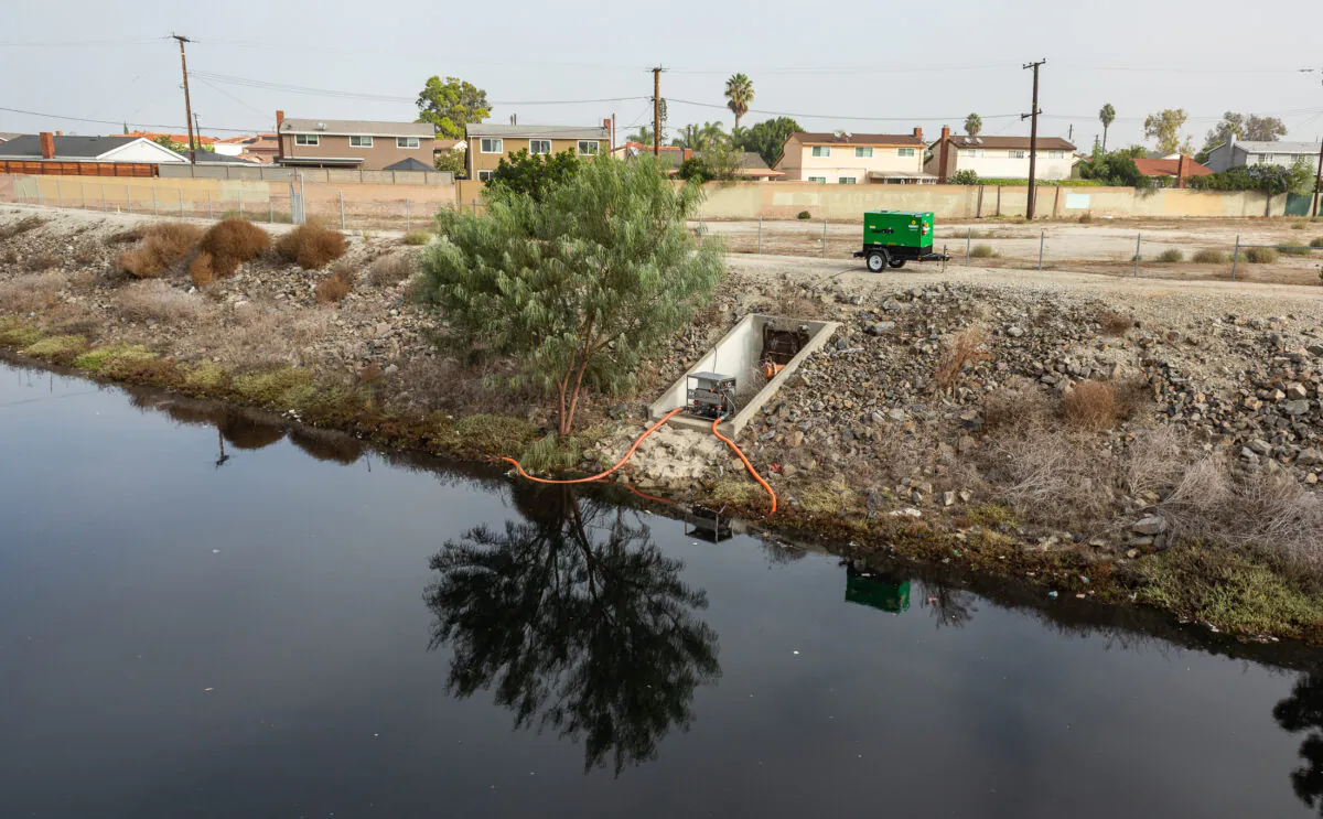The Dominguez Channel in Carson, Calif., on Nov. 4, 2021. (John Fredricks/The Epoch Times)