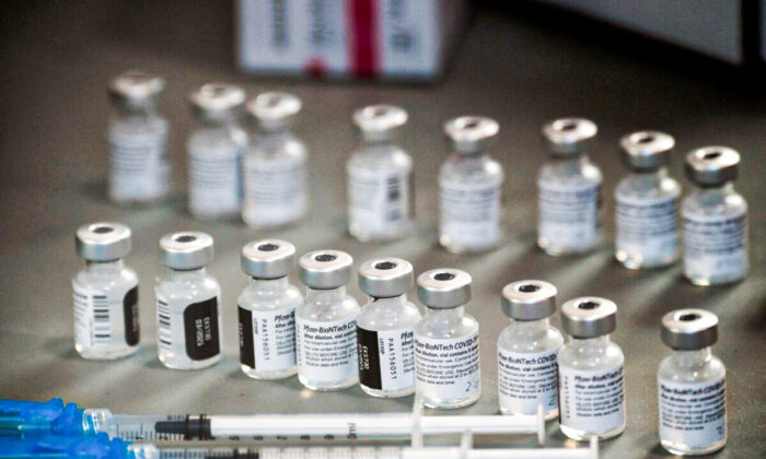 Syringes and vials of the Pfizer-BioNTech COVID-19 vaccine in Reno, Nevada on Dec. 17, 2020. (Photo by Patrick T. Fallon / AFP) (Photo by PATRICK T. FALLON/AFP via Getty Images)