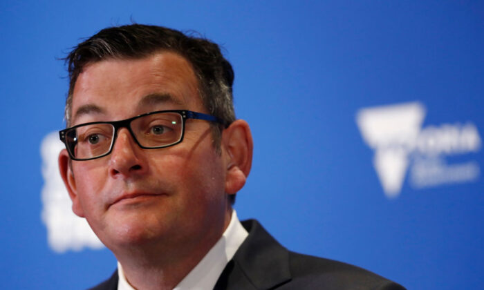 Victorian Premier Daniel Andrews speaks to the media on in Melbourne, Australia, Oct. 26, 2021. (Darrian Traynor/Getty Images)