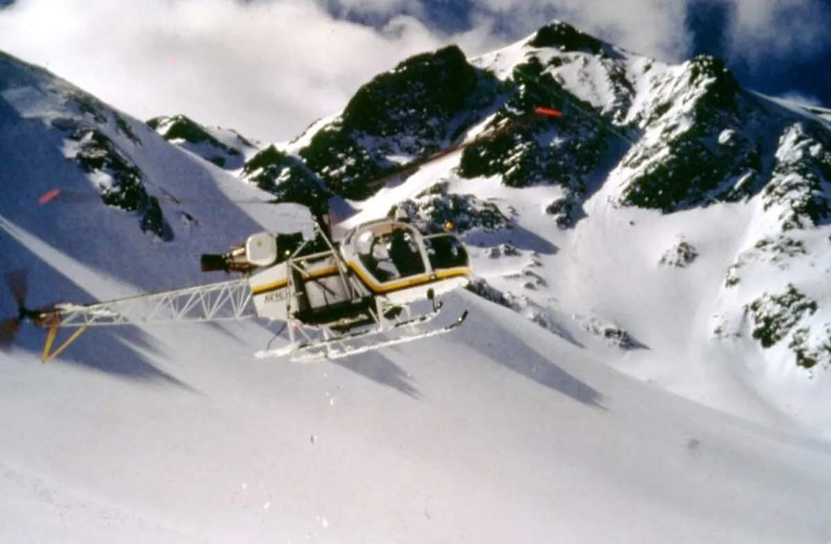 Aerial search operations in Rocky Mountain National Park in Colorado on Feb. 20, 1983. (Rocky Mountain National Park via AP)