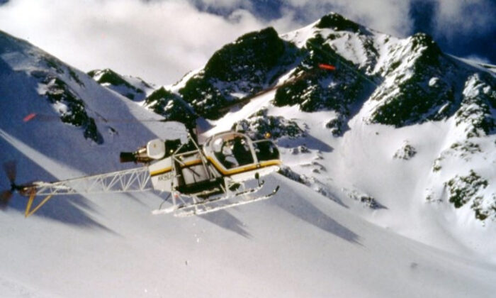 Aerial search operations in Rocky Mountain National Park in Colorado on Feb. 20, 1983. (Rocky Mountain National Park via AP)