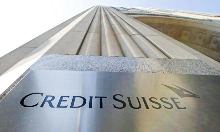 A Credit Suisse sign is seen on the exterior of their Americas headquarters in the Manhattan borough of New York City, on Sept. 1, 2015. (Mike Segar/Reuters)