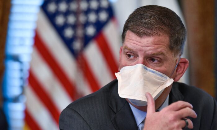 Labor Secretary Marty Walsh is seen in Washington on Oct. 7, 2021. (Mandel Ngan/AFP via Getty Images)