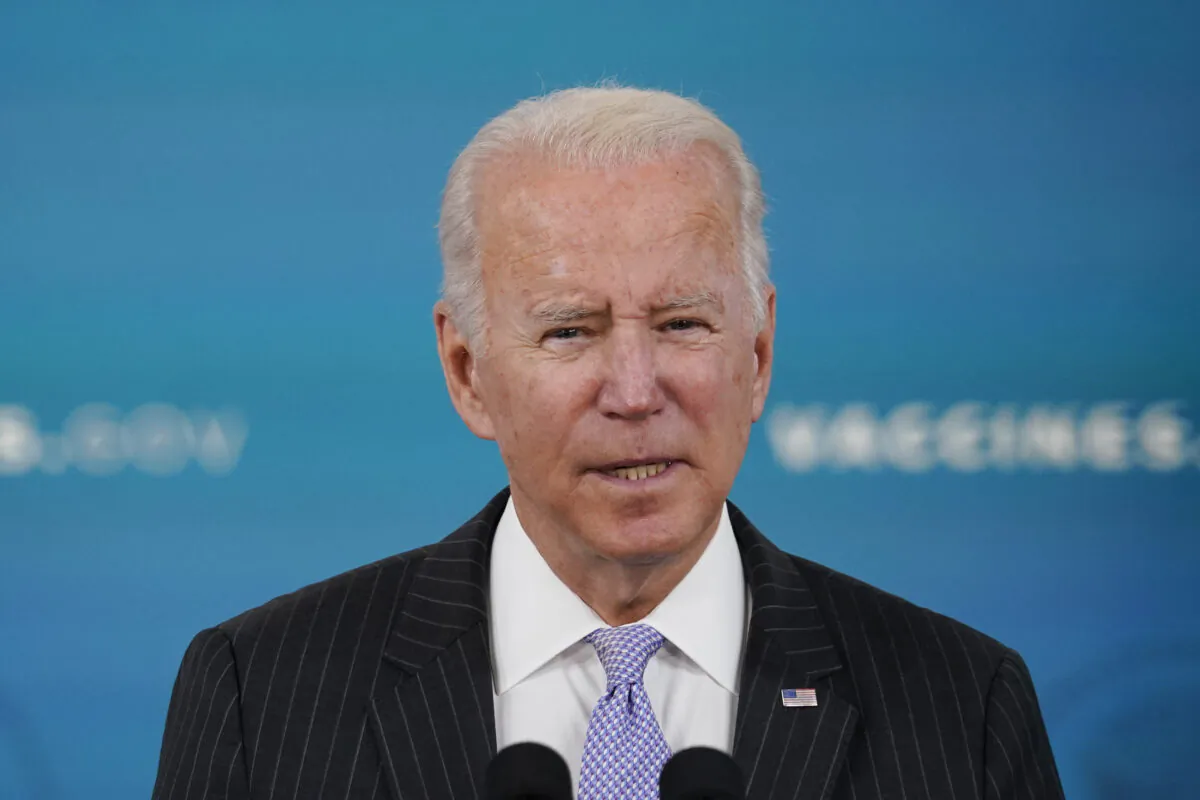 President Joe Biden speaks from the South Court Auditorium on the White House complex in Washington on Nov. 3, 2021. (Susan Walsh/AP Photo)