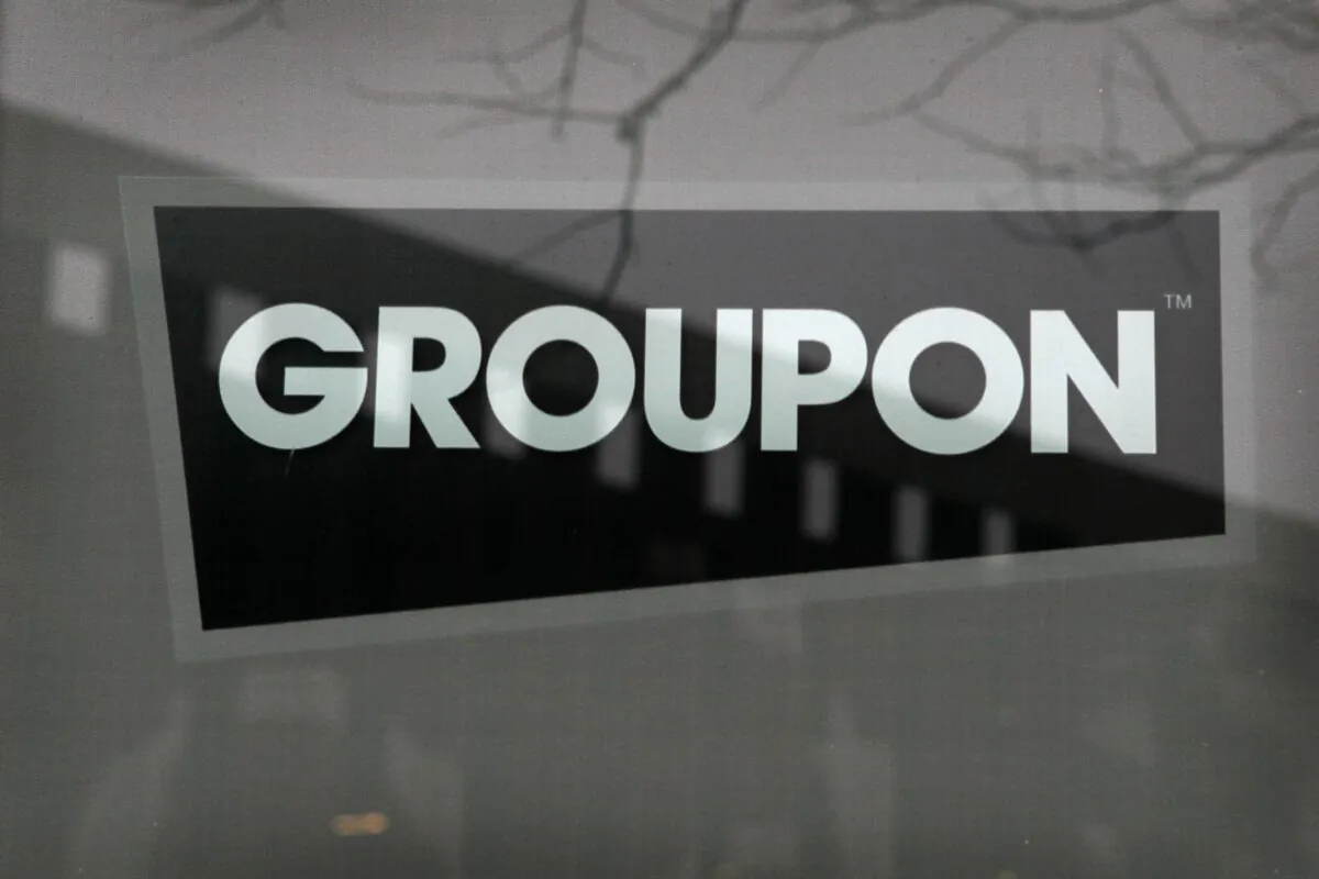 A sign marks the location of the Groupon headquarters, in Chicago, Ill., on Nov. 30, 2010. (Scott Olson/Getty Images)