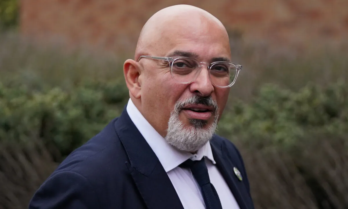 Education Secretary Nadhim Zahawi arrives for a regional cabinet meeting at the Rolls Royce factory in Bristol, England, on Oct. 15, 2021. (Steve Parsons/WPA Pool/Getty Images)