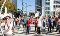People Hold Protest in San Jose Against Vaccine Mandates as Part of Worldwide Walkout