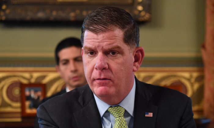 Secretary of Labor Marty Walsh is seen in Washington on May 13, 2021. (Nicholas Kamm/AFP via Getty Images)
