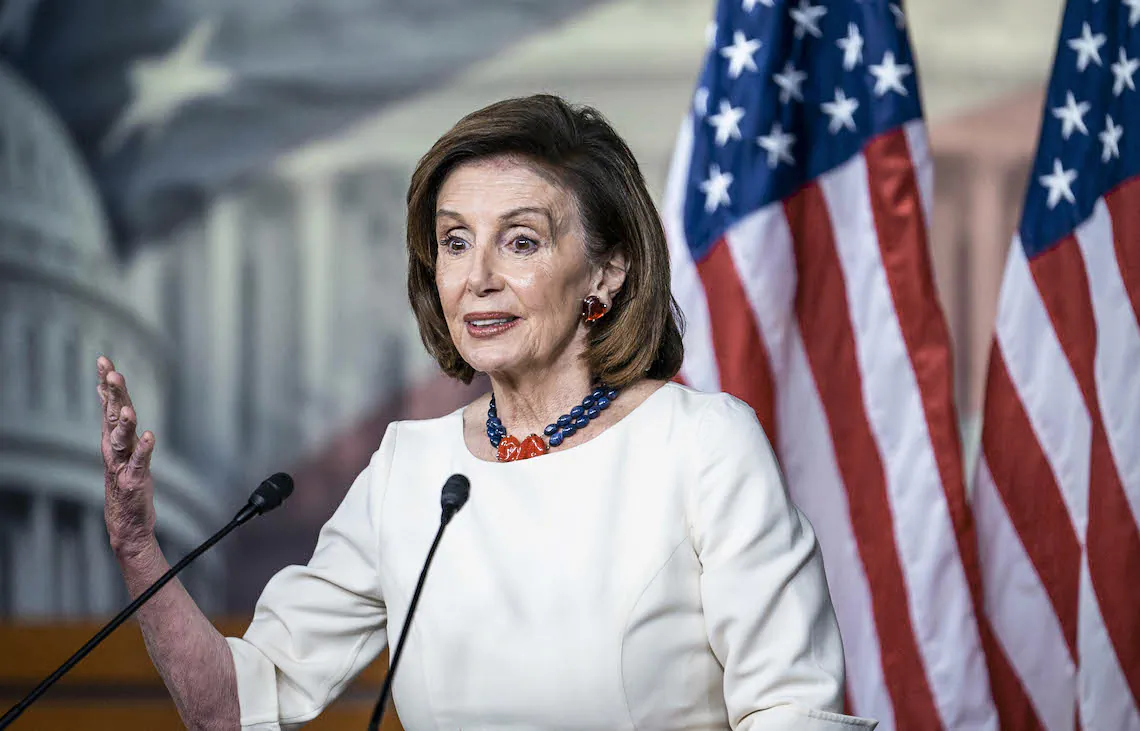 House Speaker Nancy Pelosi (D-Calif.) speaks during a weekly news conference at the U.S. Capitol building in Washington, on Nov. 4, 2021. (Sarah Silbiger/Getty Images)