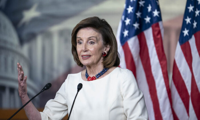 House Speaker Nancy Pelosi (D-Calif.) speaks during a play   quality    league  astatine  the U.S. Capitol gathering  successful  Washington, connected  Nov. 4, 2021. (Sarah Silbiger/Getty Images)