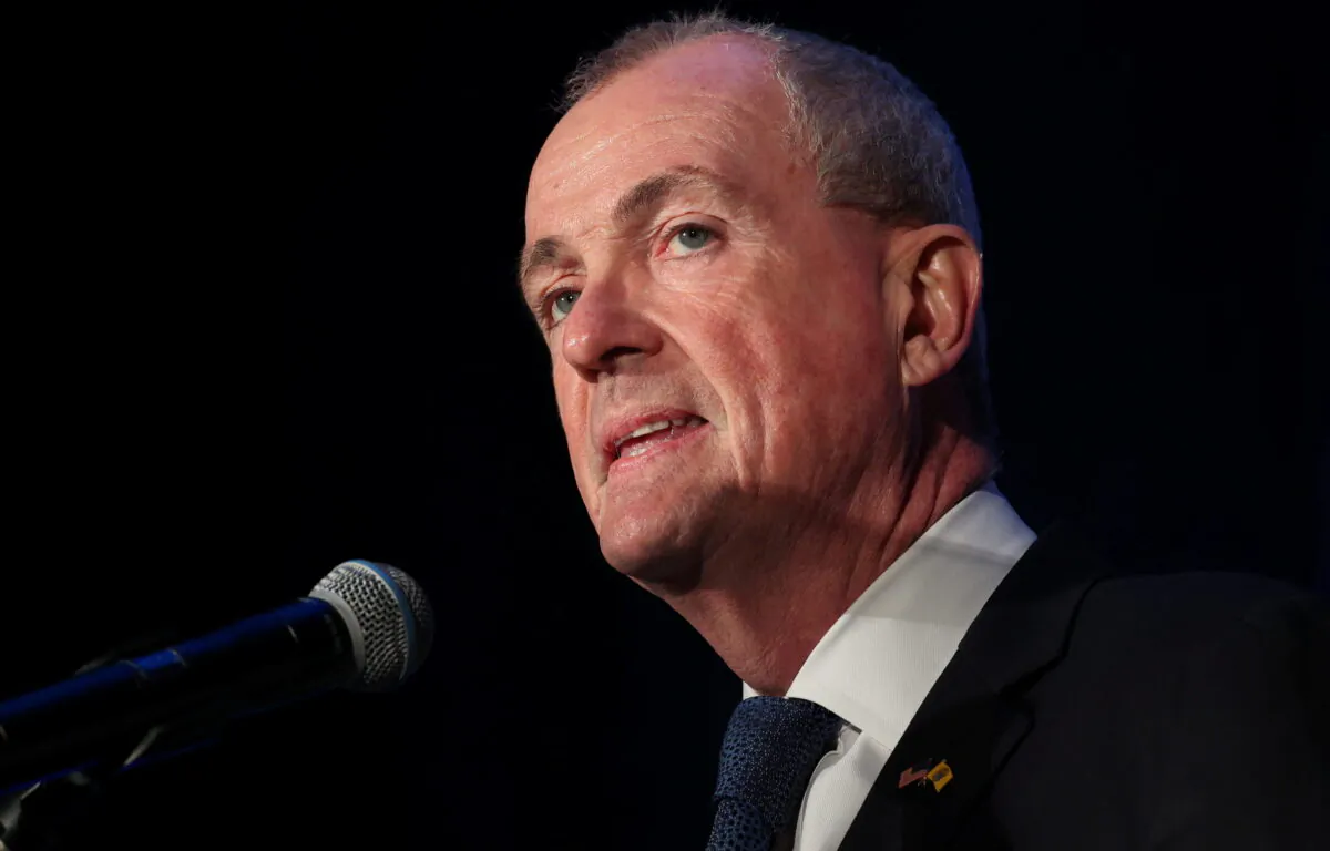 New Jersey Gov. Phil Murphy addresses supporters at an election night event in Asbury Park, N.J., on Nov. 3, 2021. (Rachel Wisniewski/Reuters)