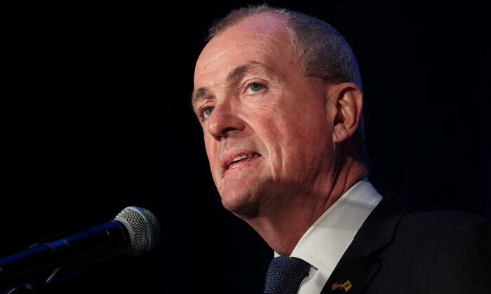 New Jersey Gov. Phil Murphy addresses supporters at an election night event in Asbury Park, N.J., on Nov. 3, 2021. (Rachel Wisniewski/Reuters)