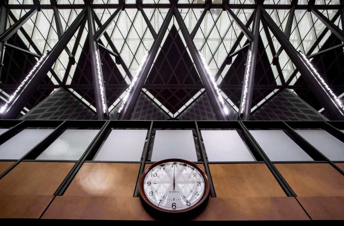 A clock in a chamber in the House of Commons in Ottawa in a file photo. (The Canadian Press/Justin Tang)