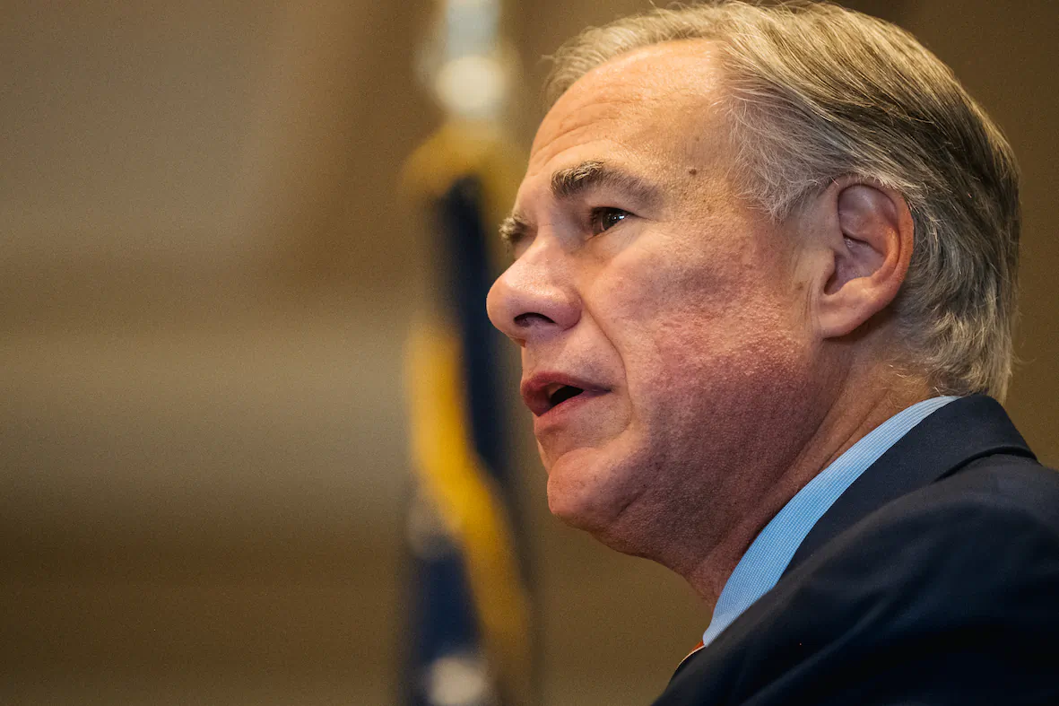 Texas Gov. Greg Abbott in Houston, Texas, on Oct. 27, 2021. (Brandon Bell/Getty Images)