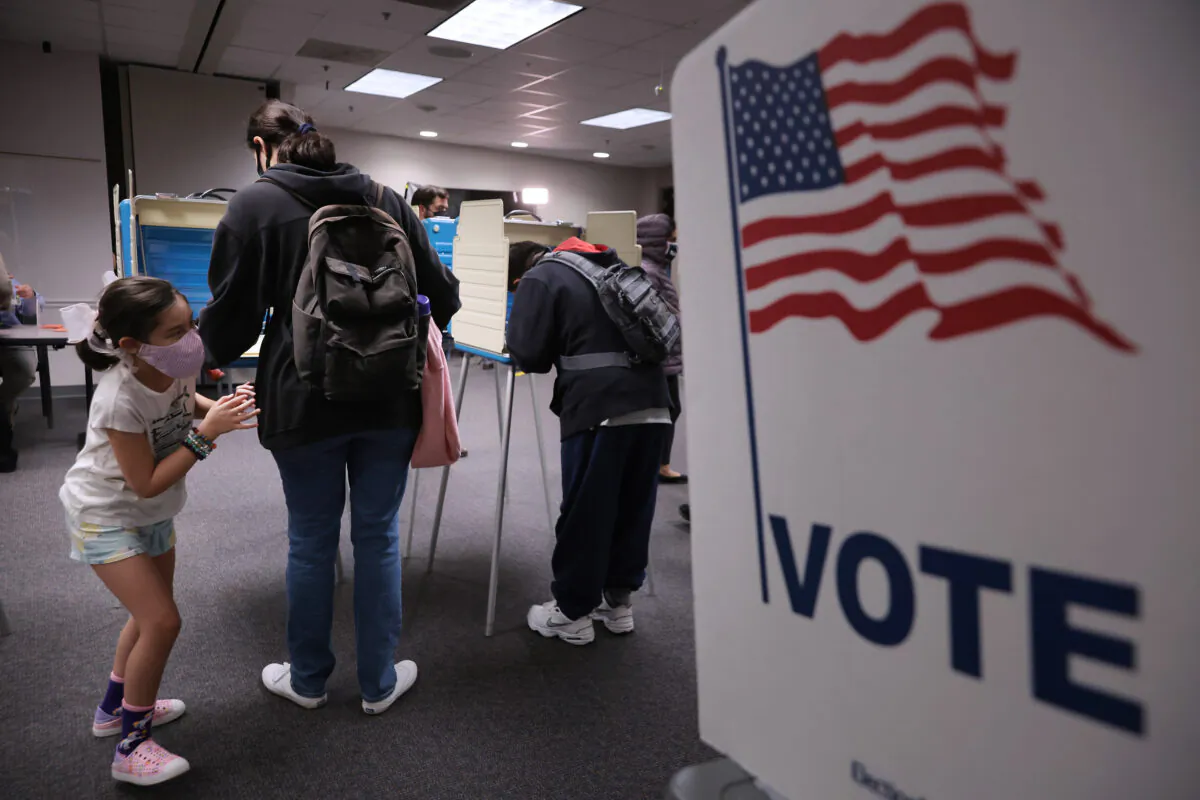Voters cast ballots at the Fairfax County Government Center on Nov. 02, 2021 in Fairfax, Va. (Chip Somodevilla/Getty Images)