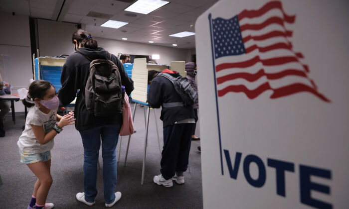 Voters cast ballots at the Fairfax County Government Center on Nov. 02, 2021 in Fairfax, Va. (Chip Somodevilla/Getty Images)