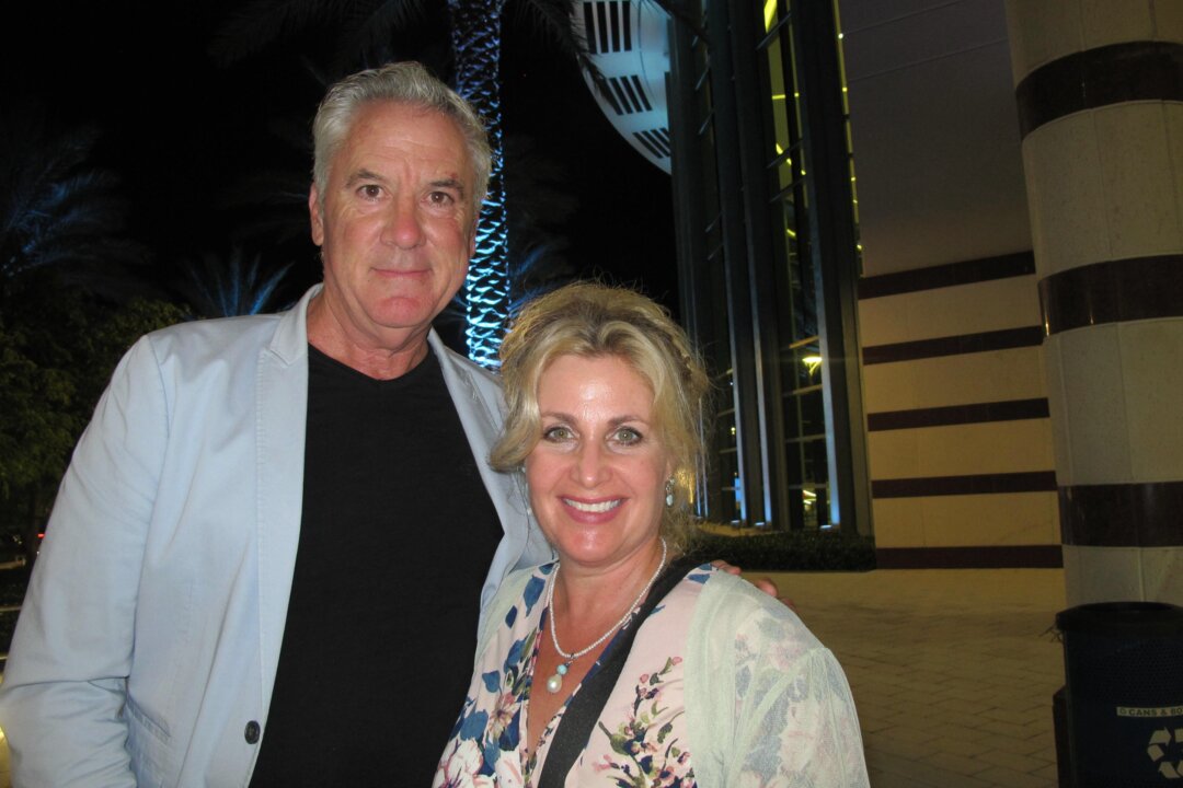 Mark and Stacey Bryne at the Shen Yun Performing Arts performance at Kravis Center for the Performing Arts–Dreyfoos Hall, West Palm Beach, Fla. on Nov. 8, 2021. (Mary Mann/The Epoch Times)