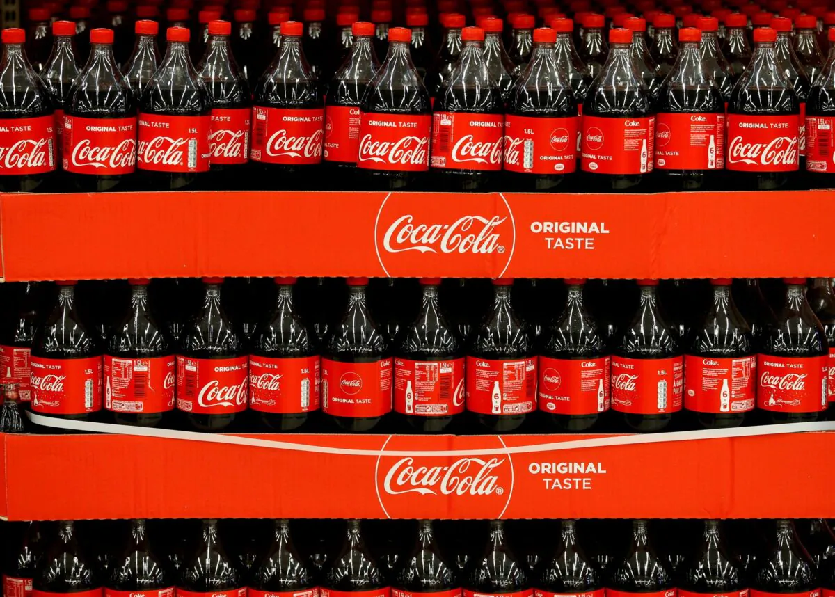 Bottles of Coca-Cola are seen at a Carrefour Hypermarket store in Montreuil, near Paris, France, on Feb. 5, 2018. (Regis Duvignau/Reuters)