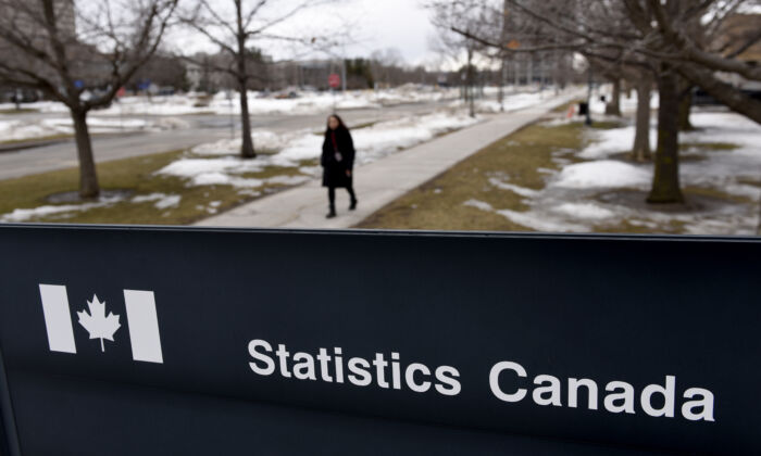 A sign outside a building at Statistics Canada in Ottawa on March 12, 2021. (The Canadian Press/Justin Tang)