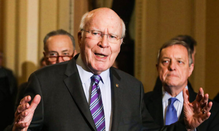 Sen. Patrick Leahy (D-VT) speaks at Capitol Hill on Feb. 12, 2019. (Mark Wilson/Getty Images)