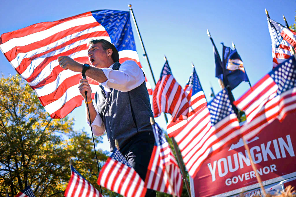 Republican gubernatorial candidate Glenn Youngkin (R-Va.) speaks during an Early Vote rally in Stafford, Va., Oct. 19, 2021. (Win McNamee/Getty Images)