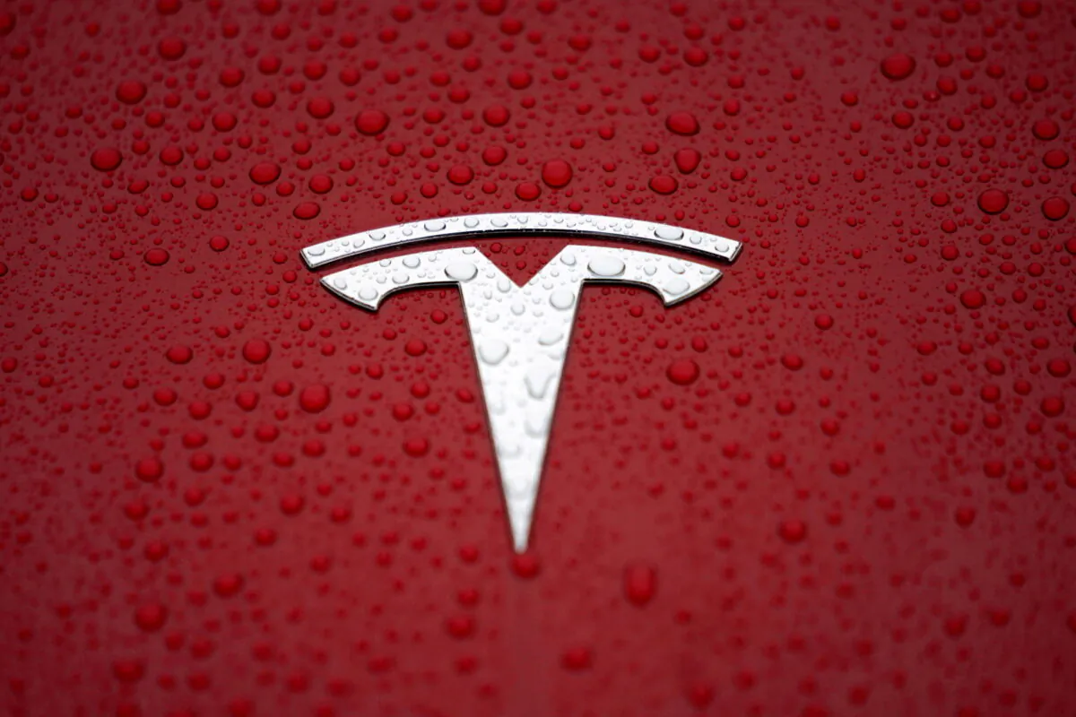 A Tesla logo is seen at the Tesla Shanghai Gigafactory in Shanghai, China, on Jan. 7, 2019. (Aly Song/Reuters)