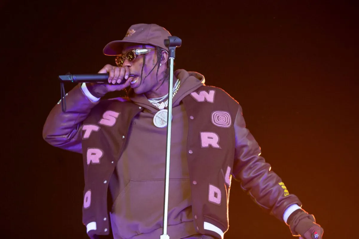 Travis Scott performs during the Astroworld Festival at NRG Stadium in Houston, Texas, on Nov. 9, 2019. (Suzanne Cordeiro/AFP via Getty Images)