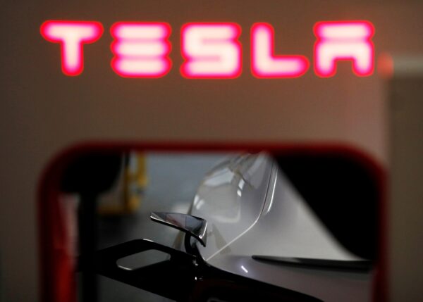 A Tesla car charger
