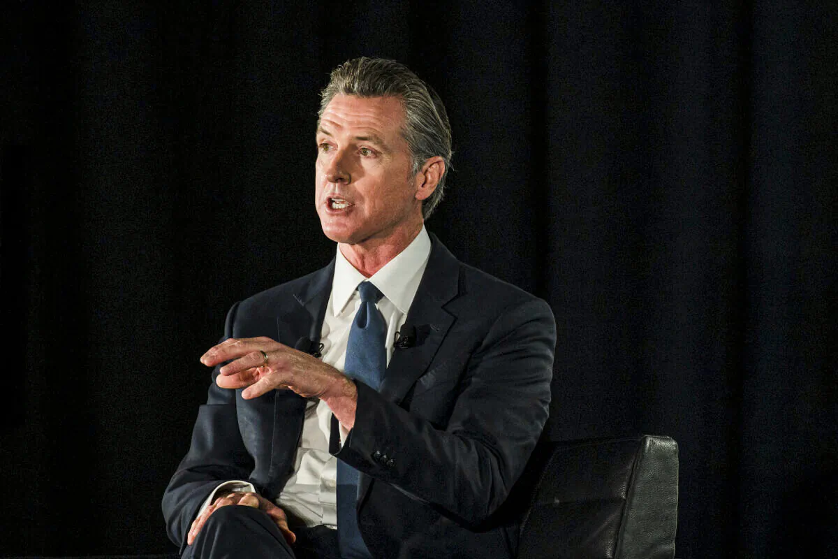 California Gov. Gavin Newsom speaks at the California Economic Summit in Monterey, Calif., Tuesday, Nov. 9, 2021. (AP Photo/Nic Coury)